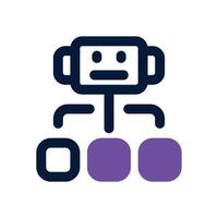 bot workflow duotone icon. Sleek and modern icon for websites, mobile apps, marketing materials, and corporate design. Fully scalable and ready to use. vector