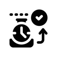 punctuality glyph icon. Strong and solid icon for websites and mobile apps. vector
