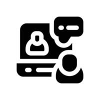 online meeting glyph icon. Strong and solid icon for websites and mobile apps. vector