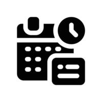 agenda glyph icon. Strong and solid icon for websites, mobile interfaces, presentations, and visual branding. High quality and easy to edit. vector