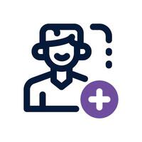 add user duotone icon. Sleek and modern icon for websites, mobile apps, marketing materials, and corporate design. Fully scalable and ready to use. vector