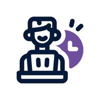 working dual tone icon. Sleek and modern icon for websites and mobile apps. vector