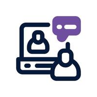 online meeting dual tone icon. Sleek and modern icon for websites and mobile apps. vector