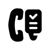 phone survey glyph icon. Strong and solid icon for websites, mobile interfaces, presentations, and visual branding. High quality and easy to edit. vector