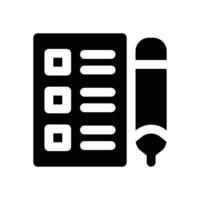 questionnaire glyph icon. Strong and solid icon for websites, mobile interfaces, presentations, and visual branding. High quality and easy to edit. vector