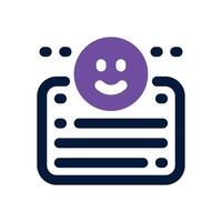 testimonial dual tone icon. Sleek and modern icon for websites and mobile apps. vector