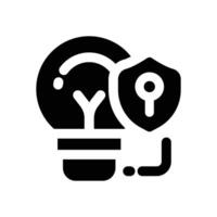 intellectual property glyph icon. Strong and solid icon for websites, mobile interfaces, presentations, and visual branding. High quality and easy to edit. vector