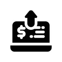 upgrading glyph icon. Strong and solid icon for websites and mobile apps. vector