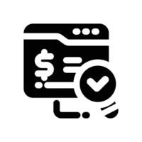 audit glyph icon. Strong and solid icon for websites, mobile interfaces, presentations, and visual branding. High quality and easy to edit. vector