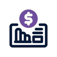 stock market dual tone icon. Sleek and modern icon for websites and mobile apps. vector
