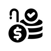 pension glyph icon. Strong and solid icon for websites and mobile apps. vector