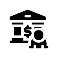 bank account glyph icon. Strong and solid icon for websites, mobile interfaces, presentations, and visual branding. High quality and easy to edit. vector