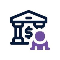 bank account duotone icon. Sleek and modern icon for websites, mobile apps, marketing materials, and corporate design. Fully scalable and ready to use. vector