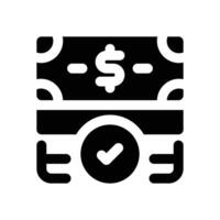 bank notes glyph icon. Strong and solid icon for websites and mobile apps. vector