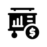 financial presentation glyph icon. Strong and solid icon for websites and mobile apps. vector