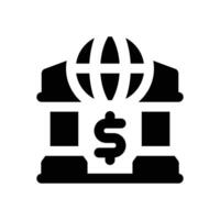 international banking glyph icon. Strong and solid icon for websites and mobile apps. vector