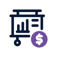financial presentation dual tone icon. Sleek and modern icon for websites and mobile apps. vector