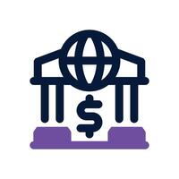 international banking dual tone icon. Sleek and modern icon for websites and mobile apps. vector