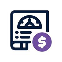 financial performance dual tone icon. Sleek and modern icon for websites and mobile apps. vector
