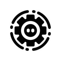 gear glyph icon. Strong and solid icon for websites, mobile interfaces, presentations, and visual branding. High quality and easy to edit. vector