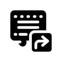 response glyph icon. Strong and solid icon for websites and mobile apps. vector