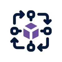block dual tone icon. Sleek and modern icon for websites and mobile apps. vector
