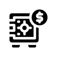 safebox glyph icon. Strong and solid icon for websites and mobile apps. vector
