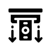 withdrawal glyph icon. Strong and solid icon for websites and mobile apps. vector
