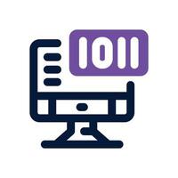 computer code dual tone icon. Sleek and modern icon for websites and mobile apps. vector
