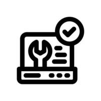 laptop service line icon. Clean and minimalist icon for websites, mobile apps, presentations, and logos. Fully scalable and customizable for any project. vector
