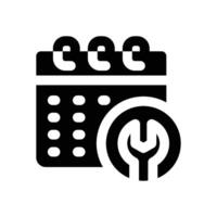 schedule service glyph icon. Strong and solid icon for websites and mobile apps. vector