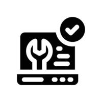 laptop service glyph icon. Strong and solid icon for websites and mobile apps. vector