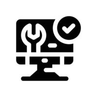 computer service glyph icon. Strong and solid icon for websites and mobile apps. vector