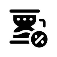 hourglass glyph icon. Strong and solid icon for websites and mobile apps. vector
