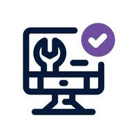 computer service dual tone icon. Sleek and modern icon for websites and mobile apps. vector