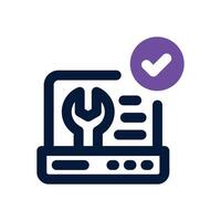 laptop service dual tone icon. Sleek and modern icon for websites and mobile apps. vector
