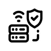 hosting protection line icon. Clean and minimalist icon for websites and mobile apps. vector