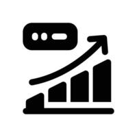 growth statistic glyph icon. Strong and solid icon for websites, mobile interfaces, presentations, and visual branding. High quality and easy to edit. vector
