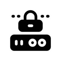lock server glyph icon. Strong and solid icon for websites, mobile interfaces, presentations, and visual branding. High quality and easy to edit. vector