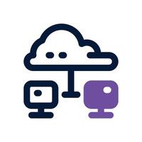 cloud network duotone icon. Sleek and modern icon for websites, mobile apps, marketing materials, and corporate design. Fully scalable and ready to use. vector