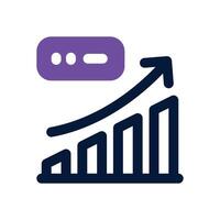 growth statistic dual tone icon. Sleek and modern icon for websites and mobile apps. vector