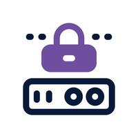 lock server dual tone icon. Sleek and modern icon for websites and mobile apps. vector