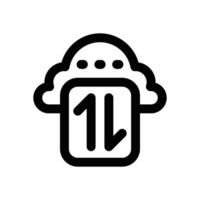 cloud data line icon. Clean and minimalist icon for websites and mobile apps. vector