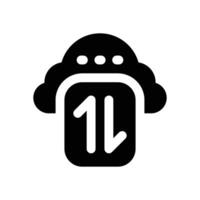 cloud data glyph icon. Strong and solid icon for websites and mobile apps. vector