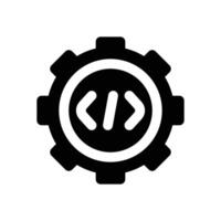 setting code glyph icon. Strong and solid icon for websites and mobile apps. vector