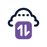 cloud data dual tone icon. Sleek and modern icon for websites and mobile apps. vector
