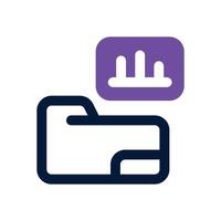 folder database dual tone icon. Sleek and modern icon for websites and mobile apps. vector