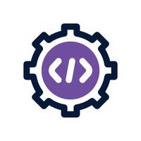 setting code dual tone icon. Sleek and modern icon for websites and mobile apps. vector