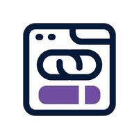 web link dual tone icon. Sleek and modern icon for websites and mobile apps. vector
