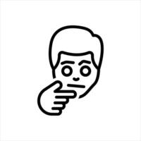 Black line icon curious vector